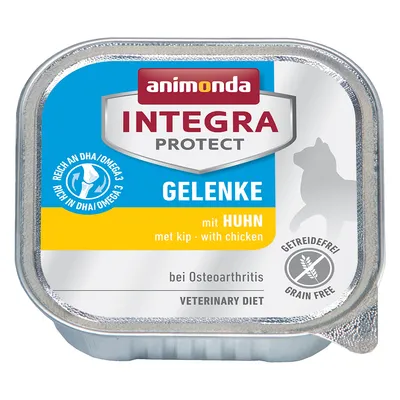 animonda INTEGRA PROTECT GELENKE mit HUHN, grain free, rich in DHA/Omega 3, bei Osteoarthritis, VETERINARY DIET. Kissan märkäruoka-annos, kanaa sisältävä erikoisruokavalio.