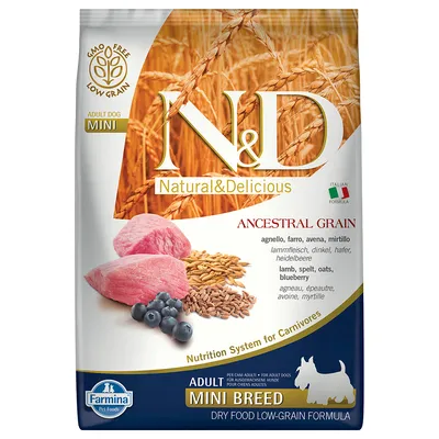 Set prova misto! Farmina N&D Low Grain Adult Mini Crocchette cane - Mix 3: 7 kg Pollo e Melograno + 7 kg Agnello e Mirtillo Set prova misto! Farmina N&D Low Grain Adult Mini Crocchette cane - Mix 3: 7 kg Pollo e Melograno + 7 kg Agnello e Mirtillo