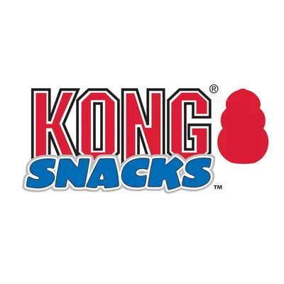 KONG Snacks. Merkenlogo met rood KONG-symbool.