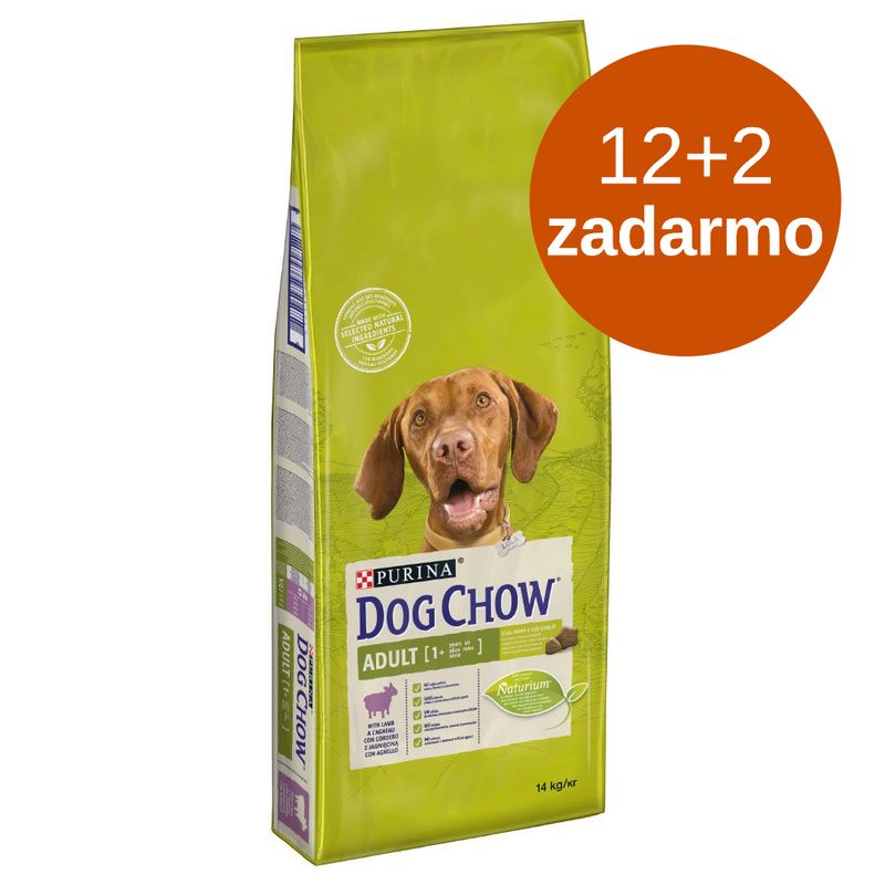 Purina Dog Chow granuly, 12 + 2 kg zdarma