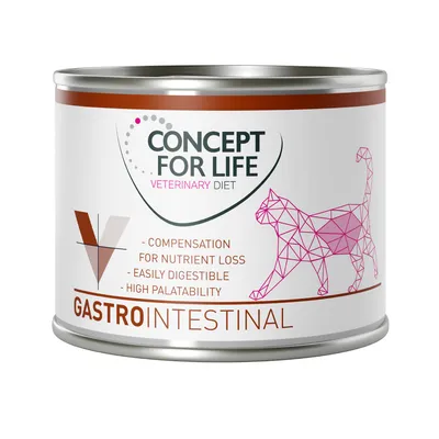 Concept for Life Veterinary Diet Gastrointestinal. Caratteristiche: compensazione della perdita di nutrienti, facilmente digeribile, alta accettazione.