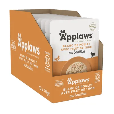 Paquet économique Applaws Cat Natural au bouillon 24 x 70 g