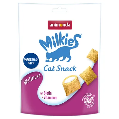 Animonda Milkies Cat Snack Wellness value pack, with biotin and vitamins, grain-free.
