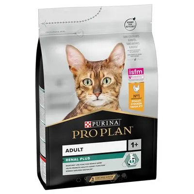 PURINA PRO PLAN ADULT RENAL PLUS kattenvoer, 1+, kip, ISFM-logo zichtbaar op verpakking