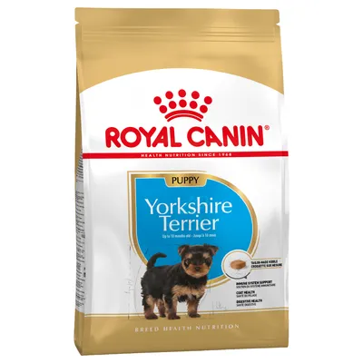 Royal Canin Puppy Yorkshire Terrier upp till 10 månader. Stödjer immunförsvar, päls och matsmältning. Skräddarsydda foderbitar.