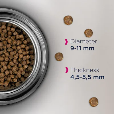Granule v miske, priemer 9–11 mm, hrúbka 4,5–5,5 mm podľa popisu na obrázku.
