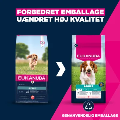 Eukanuba Premium Nutrition Adult Small & Medium Breed Laks