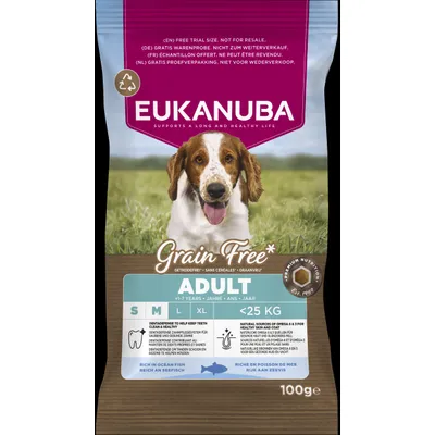 Eukanuba Grain Free Adult Small & Medium Pesce