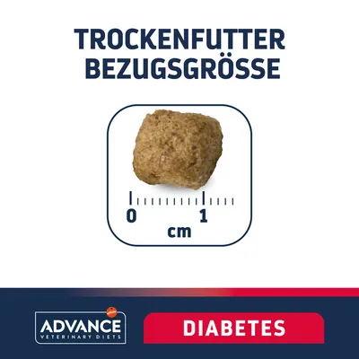 Trockenfutter Bezuggrösse: Krokette mit Durchmesser von ca. 1 cm. Advance Veterinary Diets Diabetes.