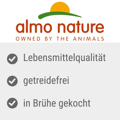 almo nature. Kakovost živil, brez žit, kuhano v juhi.