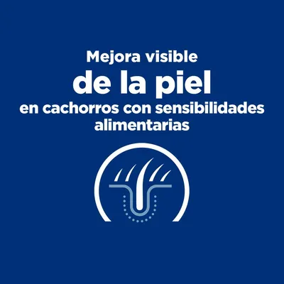 Mejora visible de la piel en cachorros con sensibilidades alimentarias