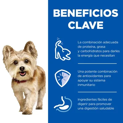 Beneficios clave: combinación adecuada de proteína, grasa y carbohidratos; antioxidantes para el sistema inmunitario; ingredientes fáciles de digerir para una digestión saludable.