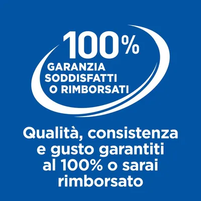 100% garanzia soddisfatti o rimborsati. Qualità, consistenza e gusto garantiti al 100% o sarai rimborsato.