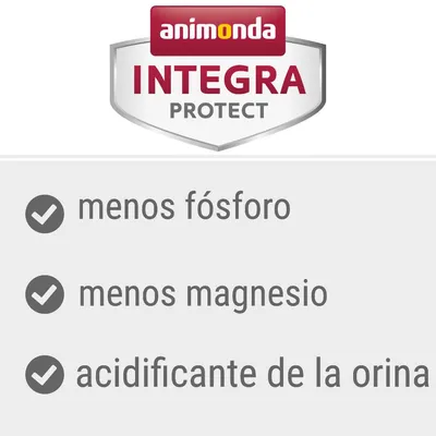 animonda INTEGRA PROTECT. menos fósforo, menos magnesio, acidificante de la orina