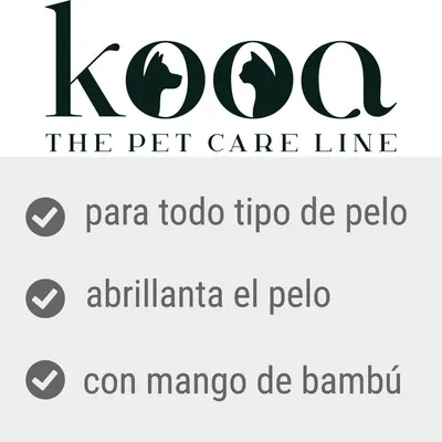 kooa THE PET CARE LINE; para todo tipo de pelo, abrillanta el pelo, con mango de bambú