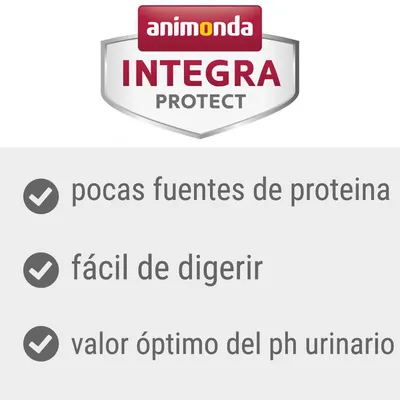animonda INTEGRA PROTECT: pocas fuentes de proteína, fácil de digerir, valor óptimo del ph urinario.