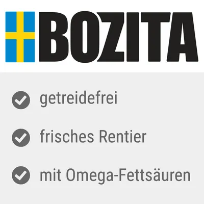 Bozita. Getreidefrei, frisches Rentier, mit Omega-Fettsäuren.