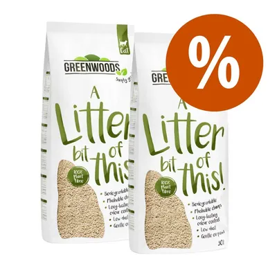 Výhodné balení Greenwoods hrudkující stelivo pro kočky z rostlinných vláken