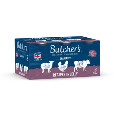 Butcher's Grain Free Recipes in Jelly 6 x 400g - Mixed Pack Butcher's Grain Free Recipes in Jelly 6 x 400g - Mixed Pack
