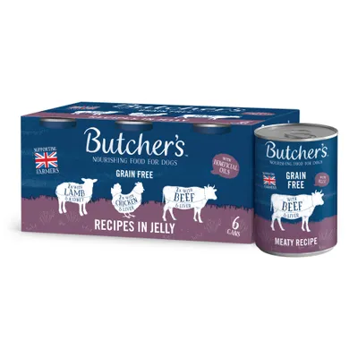 Butcher's Grain Free Recipes in Jelly 6 x 400g - Mixed Pack Butcher's Grain Free Recipes in Jelly 6 x 400g - Mixed Pack