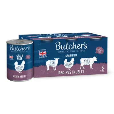 Butcher's Grain Free Recipes in Jelly 6 x 400g - Mixed Pack Butcher's Grain Free Recipes in Jelly 6 x 400g - Mixed Pack