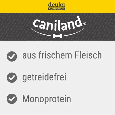 deuka companion caniland. Gemaakt van vers vlees, graanvrij, monoproteïne.
