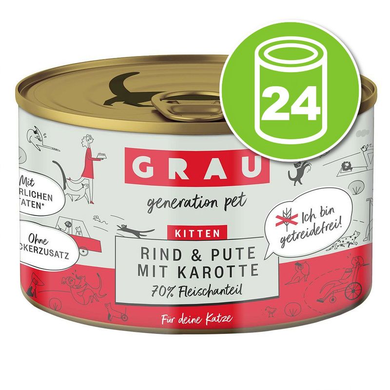Lot Grau menu gourmand Kitten 24 x 200 g pour chaton