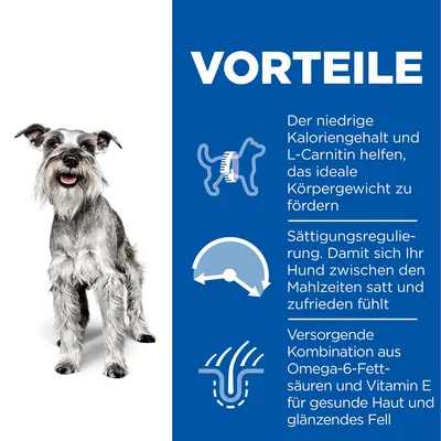 Vorteile: Niedriger Kaloriengehalt und L-Carnitin fördern ideales Körpergewicht. Sättigungsregulierung für Zufriedenheit zwischen Mahlzeiten. Omega-6-Fettsäuren und Vitamin E für gesundes Fell.