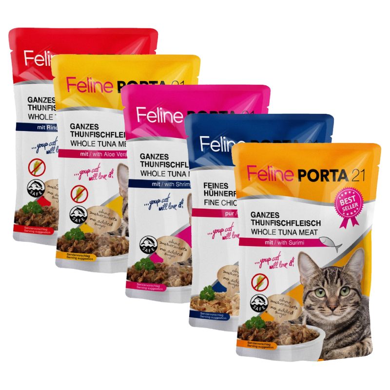 Gemengd Probeerpakket: 6 x 100 g Feline Porta 21 Kattenvoer