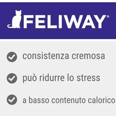 FELIWAY, consistenza cremosa, può ridurre lo stress, a basso contenuto calorico