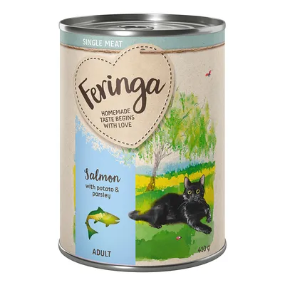 Feringa Single Meat Adult, salmon with potato and parsley, 410g.