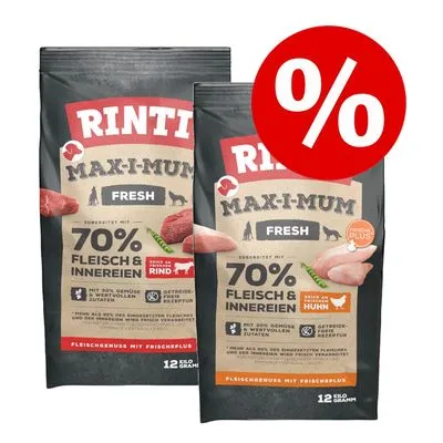 2 Smaken-Mix RINTI Max-i-mum Droogvoer Hondenvoer