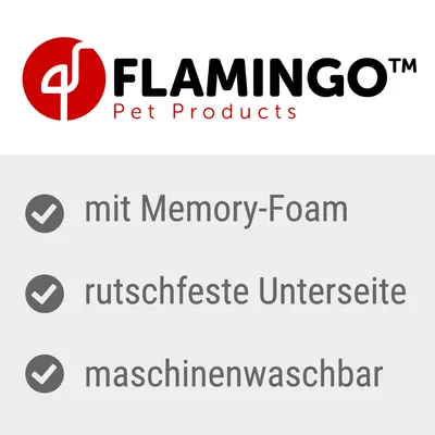 Flamingo Pet Products. Med memory foam, halkfri undersida, maskintvättbar.