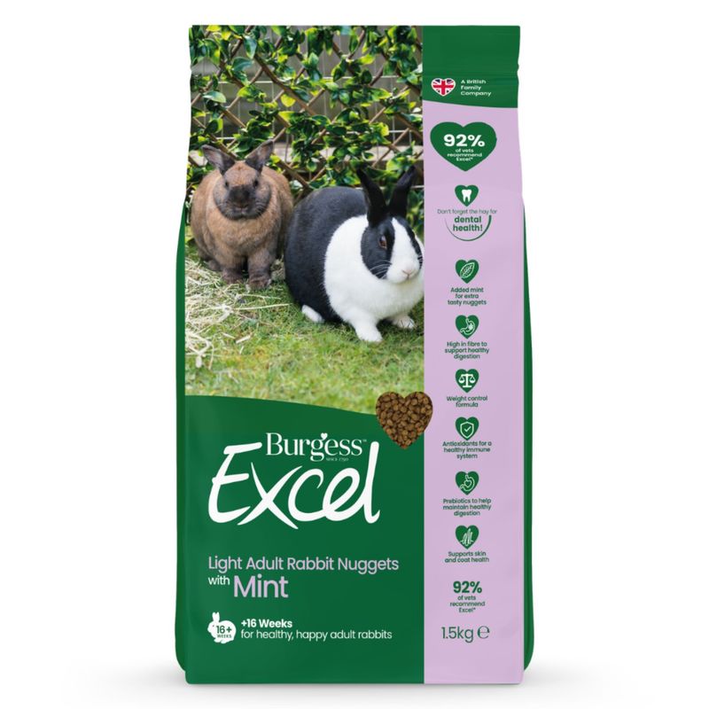 Burgess Excel Light Adult Rabbit Nuggets with Mint