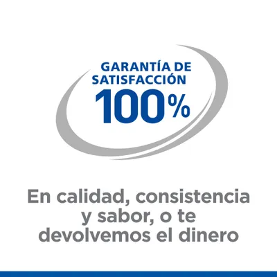 Garantía de satisfacción 100 %. En calidad, consistencia y sabor, o te devolvemos el dinero.