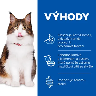 Výhody: Obsahuje ActivBiome+, exkluzivní směs probiotik pro zdravé trávení. Lahodné krmivo s ječmenem a ovsem. Podporuje zdravou stolici.