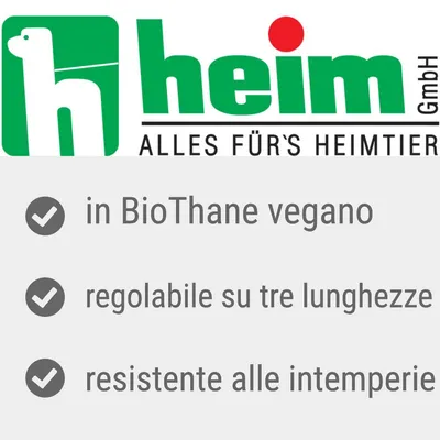 heim GmbH ALLES FÜR'S HEIMTIER. in BioThane vegano, regolabile su tre lunghezze, resistente alle intemperie.