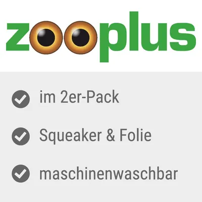 zooplus. Lastnosti izdelka: v pakiranju po 2, s piskačem in folijo, pralno v pralnem stroju.