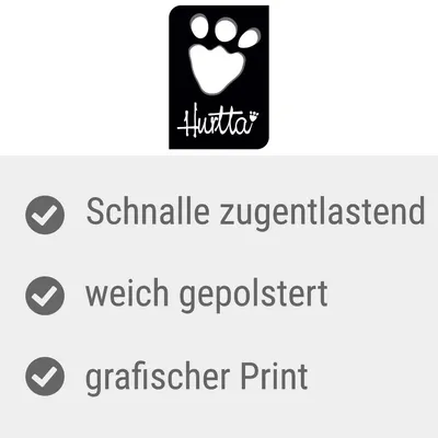 Hurtta. Schnalle zugentlastend, weich gepolstert, grafischer Print.