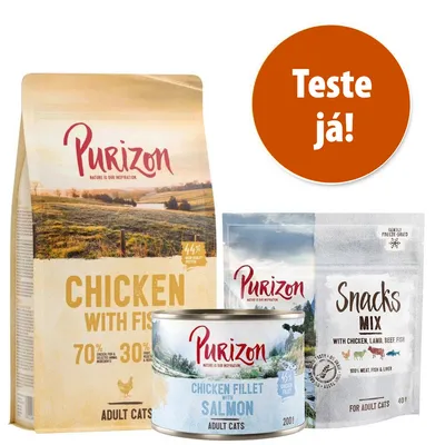 Comida para gatos Purizon, sem cereais - Pack de degustação