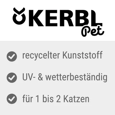 Kerbl Pet. Eigenschaften: recycelter Kunststoff, UV- und wetterbeständig, geeignet für 1 bis 2 Katzen.