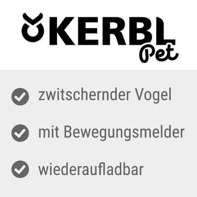 Kerbl Pet. Zwitschernder Vogel, mit Bewegungsmelder, wiederaufladbar.
