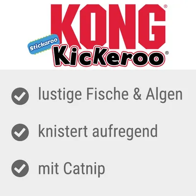 KONG Kickeroo Stickaroo. Lustige Fische & Algen, knistert aufregend, mit Catnip.