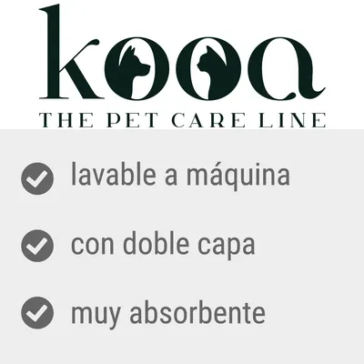 kooa THE PET CARE LINE. Lavable a máquina, con doble capa, muy absorbente.