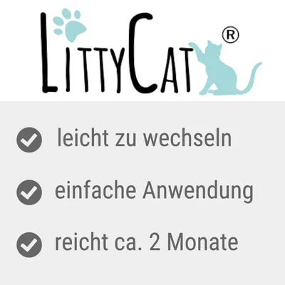LittyCat. Leicht zu wechseln, einfache Anwendung, reicht ca. 2 Monate.