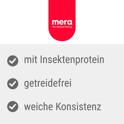 mera The Petfood Family. Med insektprotein, kornfri, blød konsistens.