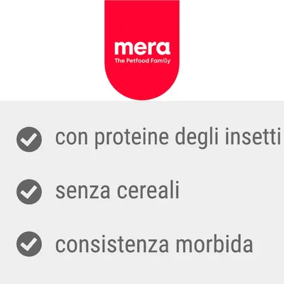 mera The Petfood Family. Con proteine degli insetti, senza cereali, consistenza morbida.