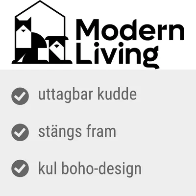 Modern Living. Uttagbar kudde, stängs fram, kul boho-design.