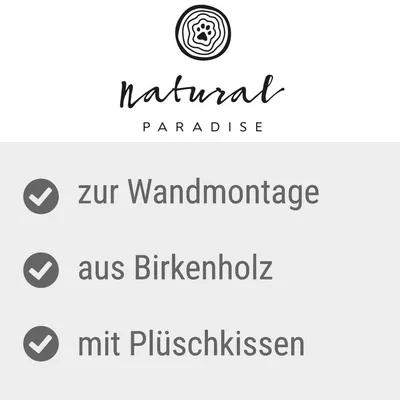 Natural Paradise. Produktmerkmale: zur Wandmontage, aus Birkenholz, mit Plüschkissen.