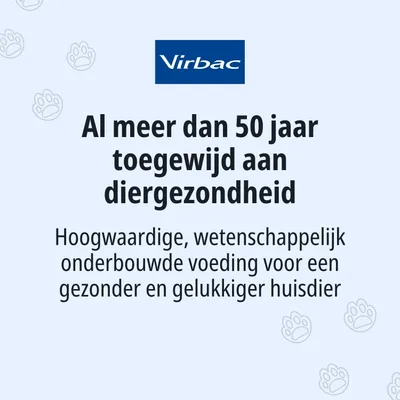 Virbac: Al meer dan 50 jaar toegewijd aan dierengezondheid. Hoogwaardige, wetenschappelijk onderbouwde voeding voor een gezonder en gelukkiger huisdier.